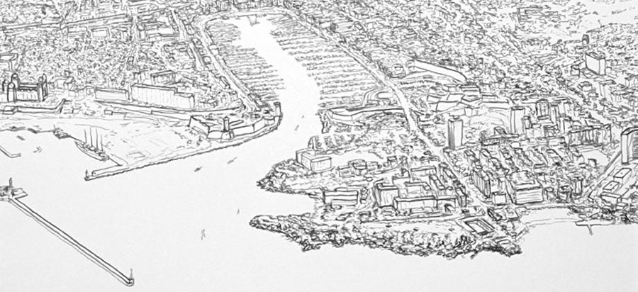 China ink on canvas 27½ x 27½ inches (70 x 70 cm)